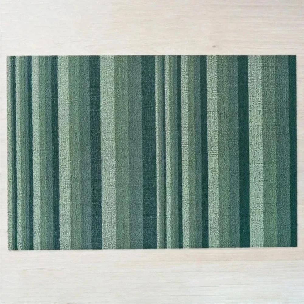 Chilewich Shag Indoor/Outdoor Mat, 2' x 3' Wave Stripe Green